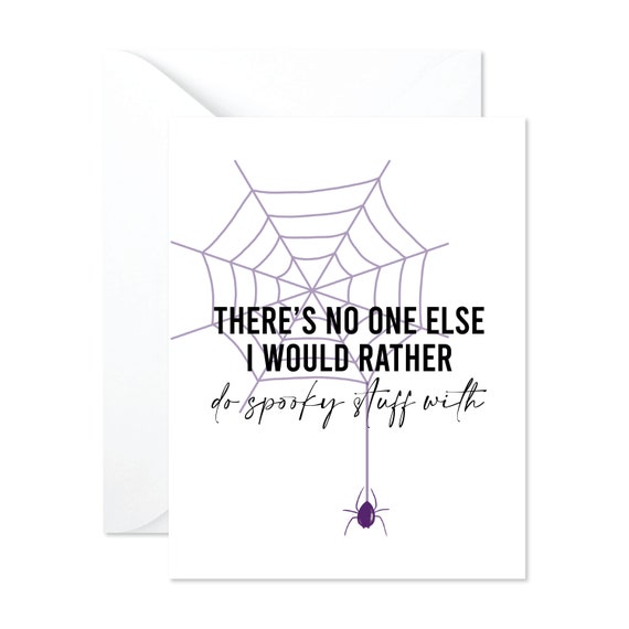 Cute Halloween Card - Spooky Stuff Birthday Card - Spooky Friend Card - Halloween Card Cute - Spiderweb Halloween Card - Fall Card Boyfriend