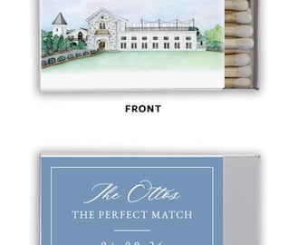Renault Winery Champagne Ballroom Matchbooks - Wedding Matches - Custom Wedding Matchbooks - New Jersey Wedding Favor - Winery Wedding Match