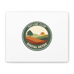 Offline Club Digital Detox Canvas, Matte Stretched Wall Art | Airplane Mode Badge