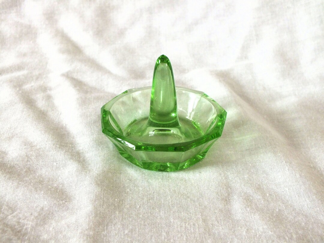 Vintage Green Glass Ring Tree - Etsy