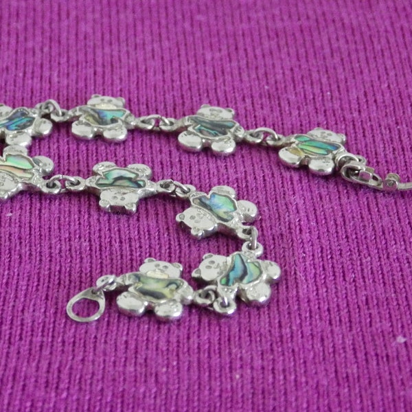 Bracelet d’ours en peluche de coquille de Paua