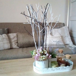 Decoración de ramas de abedul decorativas, tallos de abedul de 23 pulgadas  para decoración de boda, ramitas secas para decoración de Navidad (blanco)