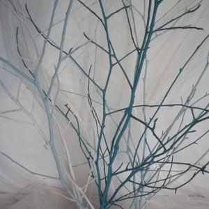 Hand Painted Birch Branches (Set of 12): Teal & White Vase Filler