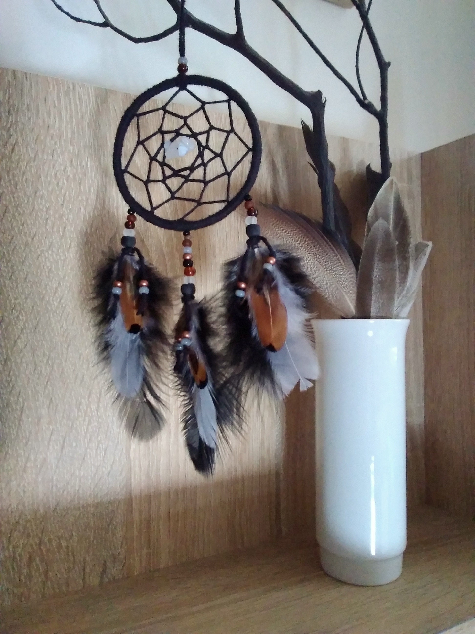 Piccolo Acchiappasogni NERO 1 Cerchio - Dream Catcher 8cm