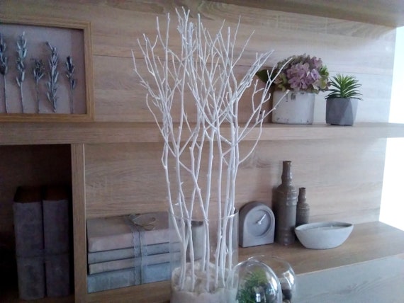 Rami di alberi dipinti di bianco Stile scandinavo idea di copricapo  decorativi naturali per vaso filler moderno centrotavola minimalista -   Italia
