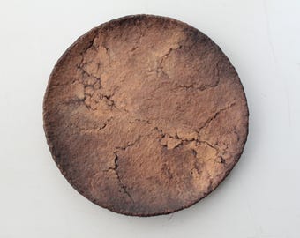 Paper Mache Wall Art Plate: Terracotta Brown Color Wabi Sabi Decor