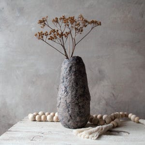 Handgjord papmachévas: Rustik Wabi Sabi-dekor bild 7