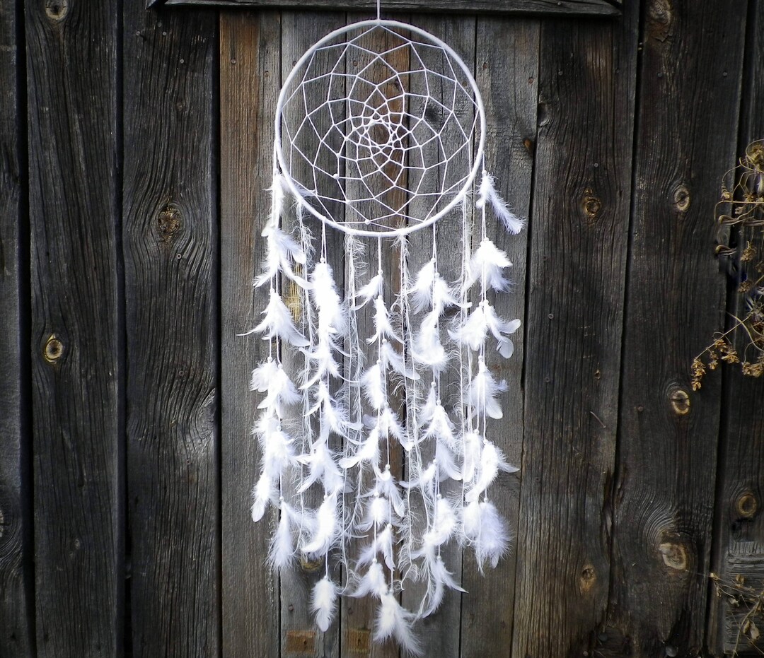 Large Dream Catcher White Dreamcatcher Wedding Dream Catcher Etsy