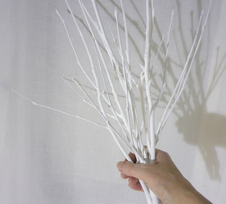 White branches painted tree branches contemporary Christmas | Etsy