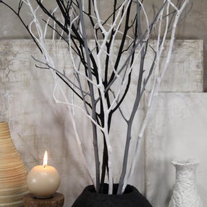 Painted Tree Branches: Modern Minimalist Home Decor, Set of 7