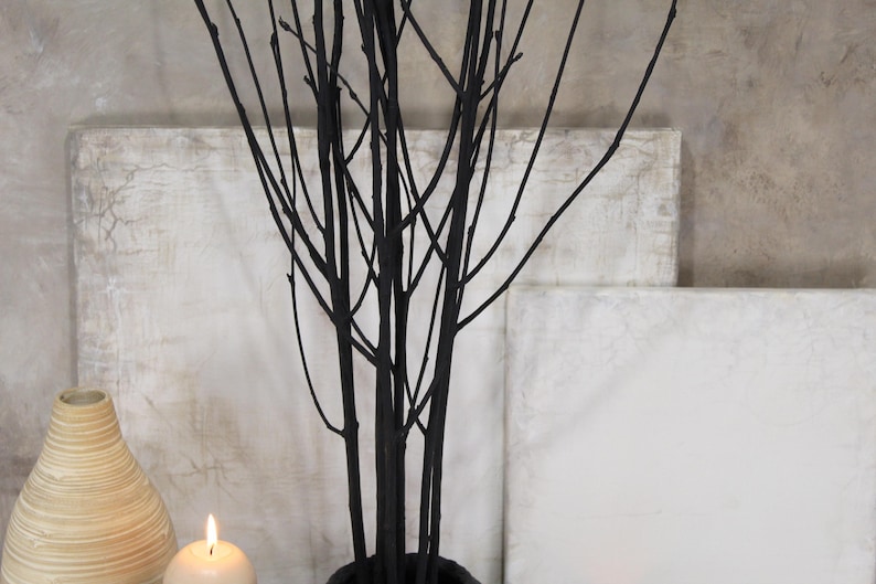 Black Rowan Tree Branches: Modern Minimalist Vase Filler (Set of 7) image 9