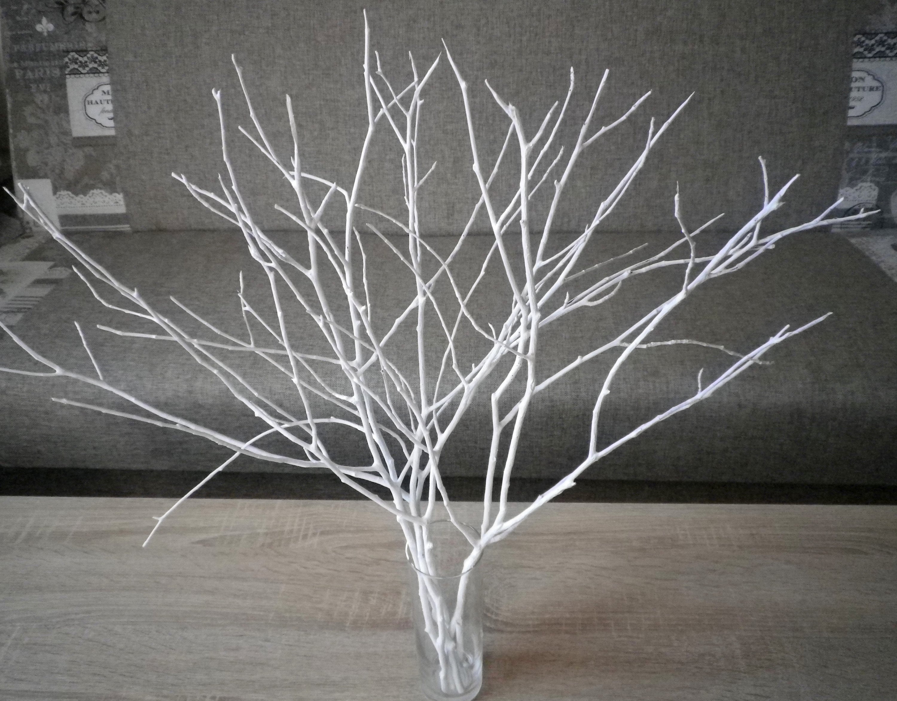 White Tree Branches, Scandinavian Home Decor, Woodland Decor, Painted  Branches, Wedding Centerpiece, Natural Decorative Twigs, Vase Filler 