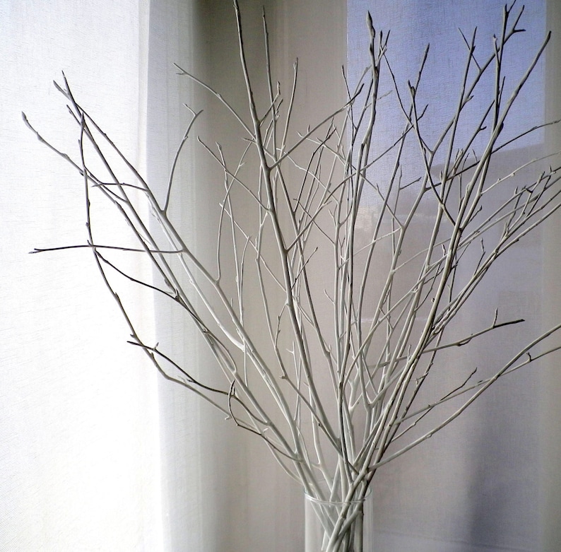 White Birch Twigs Set of 12 Hand Painted Birch Branches Etsy