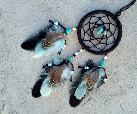 New Hanging Car Charm ~ Native American Feather Blue Howlite Mobile ~ Gift Idea