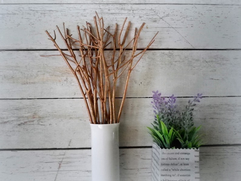 Copper Painted Tree Branches Natural Wood Sticks Vase Filler Etsy