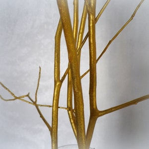 Gold Painted Branches (Set of 5): 28&quot; Modern Wedding Centerpiece