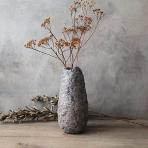 Handgjord papmachévas: Rustik Wabi Sabi-dekor bild 1