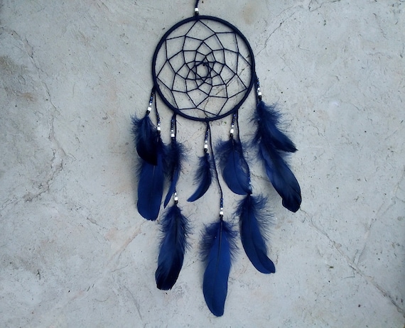 Blue Dream Catcher Feather Pattern Print Men Women Leather Boots