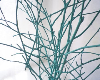 Aqua branches, teal branches, turquoise branches, tree branches home decor, decorative branches, table centerpiece, room decor, party decor