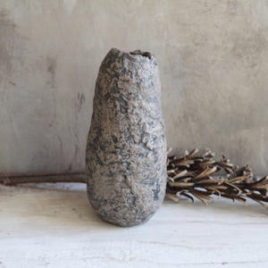 Handgjord papmachévas: Rustik Wabi Sabi-dekor bild 11