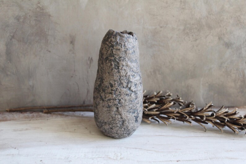 Handgjord papmachévas: Rustik Wabi Sabi-dekor bild 11