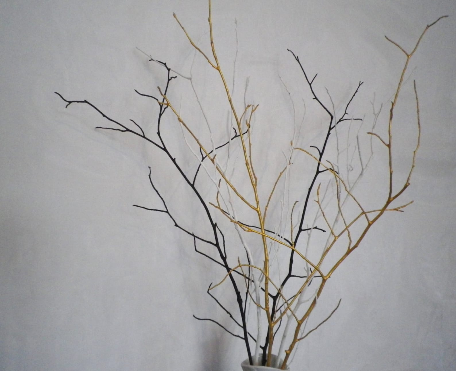 Decorative Tree Branches Set of 6 White Black Gold Colors Etsy