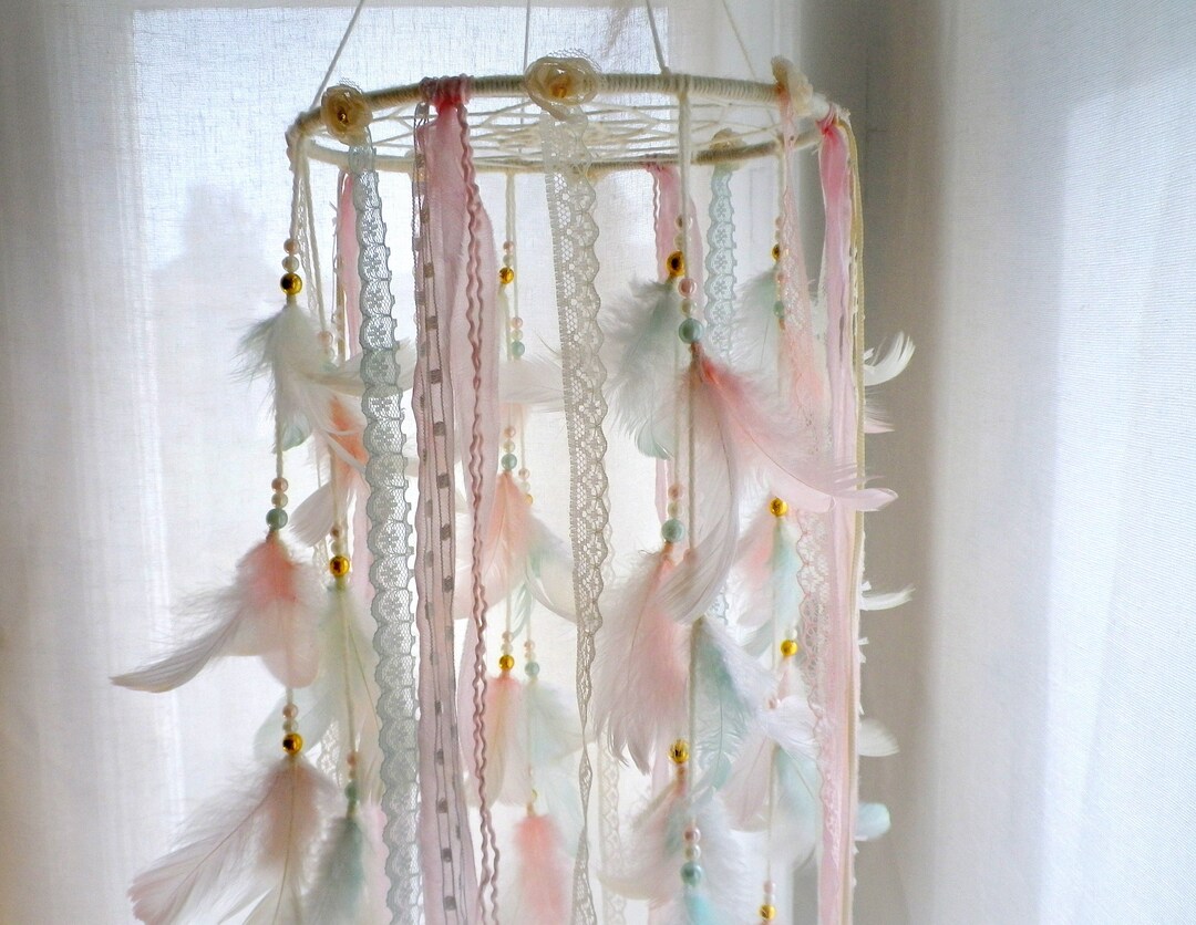 Boho Dream Catcher Mobile Baby Girl Nursery Dreamcatcher - Etsy