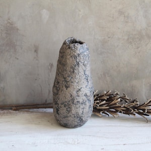 Handgjord papmachévas: Rustik Wabi Sabi-dekor bild 10
