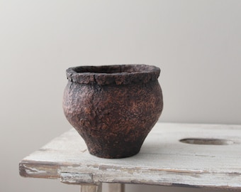 Ciotola in cartapesta fatta a mano: decorazione rustica in terracotta Wabi Sabi