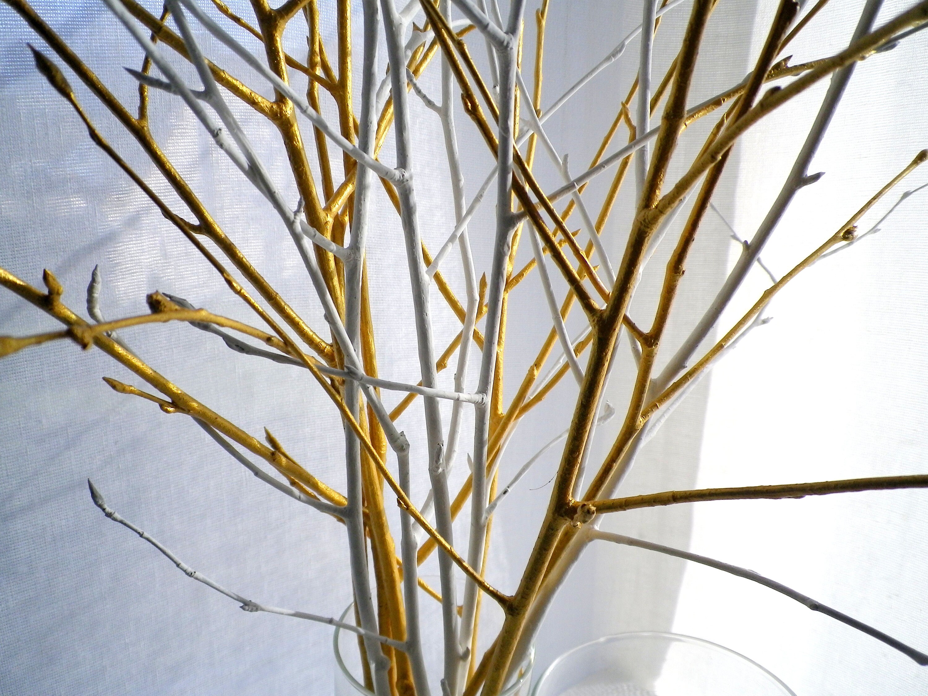 White Gold Tree Branches Wedding Centerpiece Set of 12 Birch Etsy