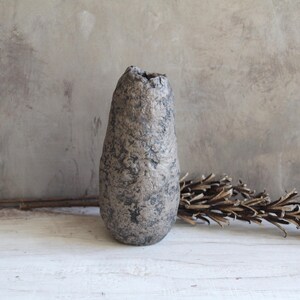 Handgjord papmachévas: Rustik Wabi Sabi-dekor bild 12