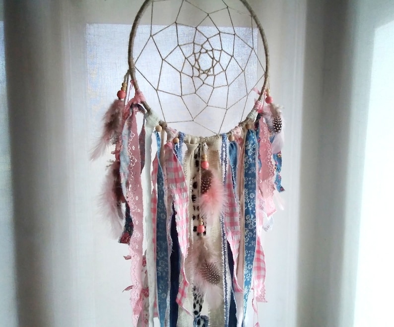 Dream catcher baby girl dreamcatcher pink taupe blue denim Etsy