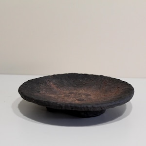 Textured Paper Mache Plate: Rustic Wabi Sabi Key Tray On Three Legs
