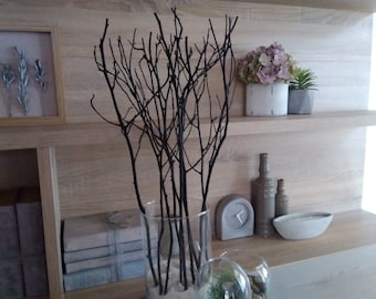 Black tree branches modern minimalist contemporary home decorating idea hand painted natural decorative twigs for vase Halloween room decor