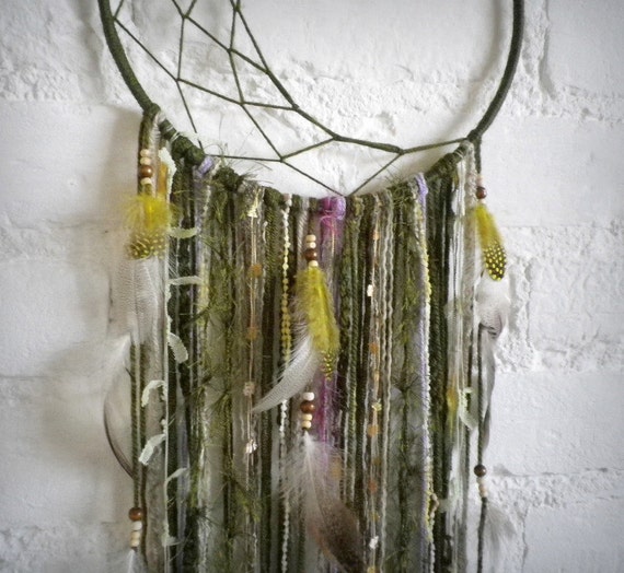 Download Boho Dream Catcher Moss Green Dreamcatcher Crescent Moon Etsy