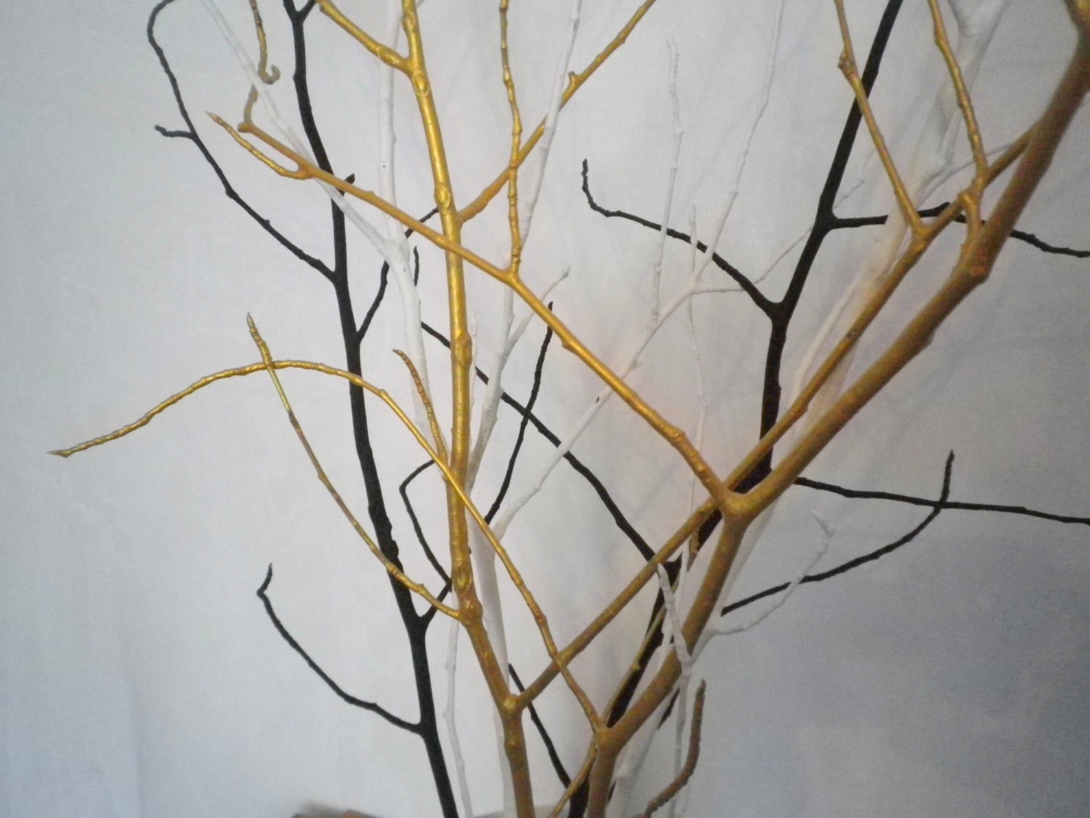 Decorative Tree Branches Set of 6 White Black Gold Colors Etsy