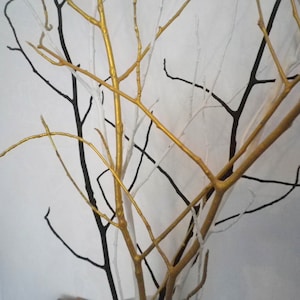 Painted Tree Branches Set: Black, White & Gold Vase Filler