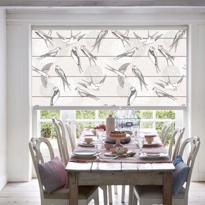 Black and white natural scenery modern custom made printed window (BW15) roller blind, all window sizes, regular shade, chain or cordless