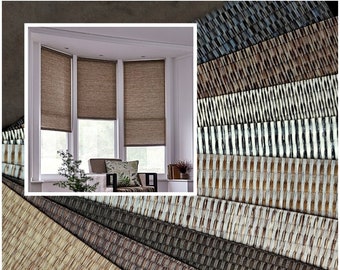 Stores à enroulement sur mesure opaques filtrant la lumière (NAT70) en bois tressé et fibres naturelles - Collection CRETE