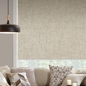 LINO - extra textured with natural linen in two colors custom made opaque shading window (NAT12) roller blind  for all sizes