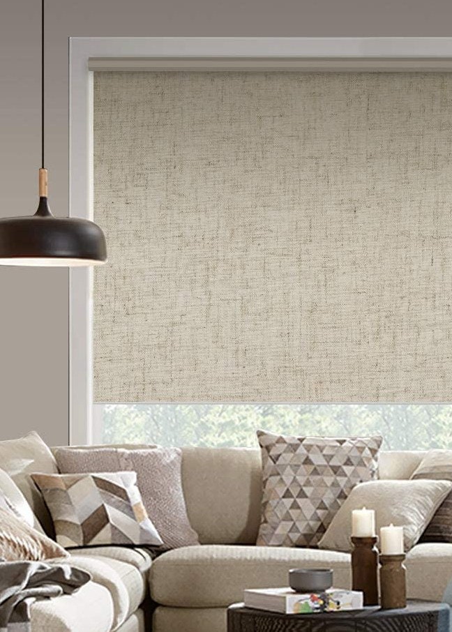 LINO - extra textured with natural linen in two colors custom made opaque shading window (NAT12) roller blind for all sizes