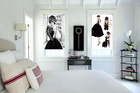 Audrey Hepburn Famous Hollywood Actress Style Icon Image Printed Custom Made Window Fashion12 Roller Blinds Regular Or Blackout Shading