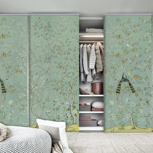Printed Curtain Panel (4-pieces incl hardware) room divider sliding panels shading system custom made printed Japanese style panels ( PN-14)