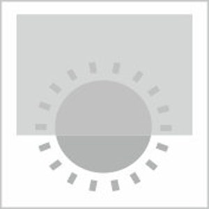 以下が含まれることがあります： 灰色で光線を放つ太陽。太陽は灰色の長方形によって部分的に隠されています。