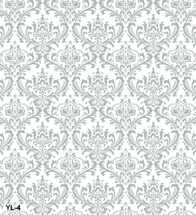 Damask Classic Patterned Design in 3 Colors of Gray Custom Made Printed ...