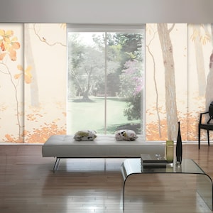 Pastel Nature Japanese printed Panel sliding system in various combinations (4-pieces incl. hardware) room divider custom made panels (PN15)