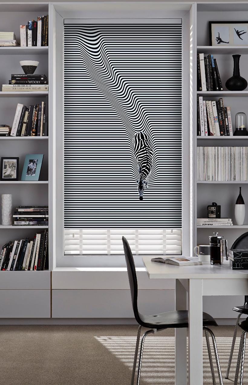 Zebra Silhouette, Black & White Stripes Minimal Modern Design