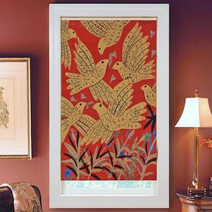 Autumn birds modern artwork printed custom made (VNT32) window roller blind regular or blackout.