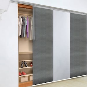 Hiding panel system (3-piece incl. hardware)  room divider Interior design practical decoration natural textured (IDEA) in 38 colors