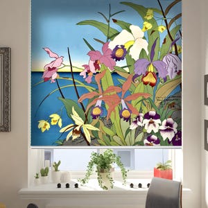 PAUL JACOULET Flowers of the Distant Islands. South Seas. Custom made printed (ART-93) window roller blind regular or blackout